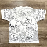 Original Early 1990s Vintage Skull T-Shirt/ Size Large