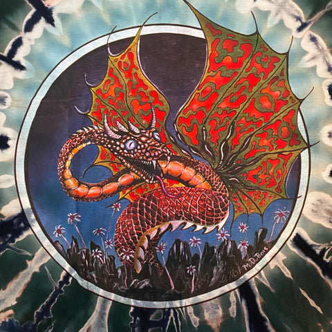 Original Mid 1990s Vintage Psychedelic Dragon T-Shirt/ Size Large